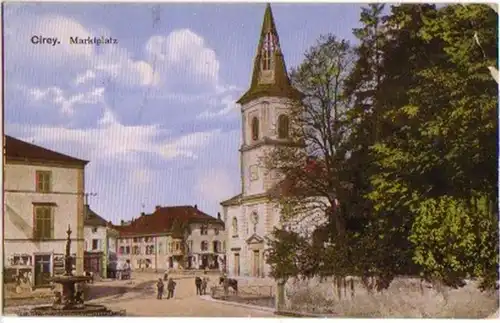 15200 Feldpost Ak Cirey Marktplatz Frankreich 1917