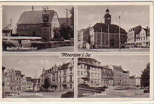 15191 Mehrbild Ak Meerane in Sa. Gasthof usw. 1961