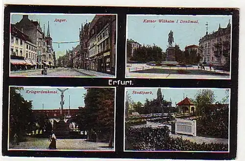 15170 Multiimage Ak Erfurt Monument aux Guerriers, etc. vers 1915