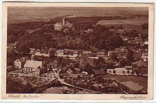 15153 Ak Schönfels bei Zwickau Fliegeraufnahme 1932