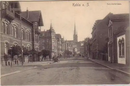 15114 Ak Kahla a. Saale Bahnhofstrasse 1907