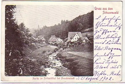 15112 Ak Gruß aus dem Schwarzwald Forbachthal 1902