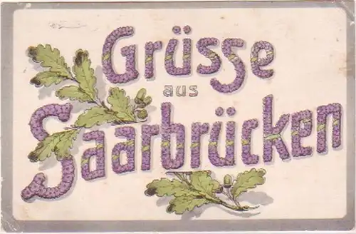 15093 Félicitations Ak de Sarrebruck vers 1920