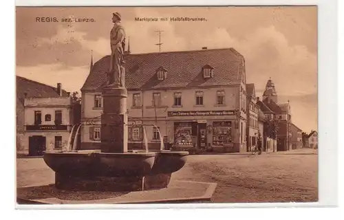 15078 Ak Regis Marktplatz mit Halbfaßbrunnen 1919