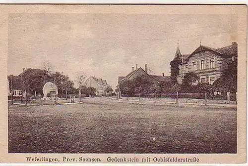 15058 Ak Weferlingen Gedenkstein Oebisfelderstraße 1925