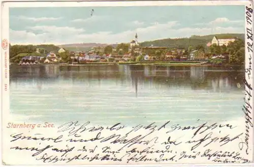 15059 Ak Starnberg au bord du lac Vue totale 1903
