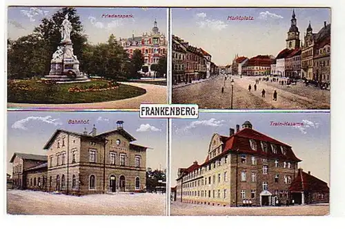 15050 Mehrbild Ak Frankenberg Bahnhof usw. um 1915