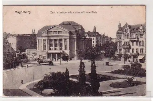 15048 Ak Magdeburg mit Kaiser Wilhelm Platz um 1915
