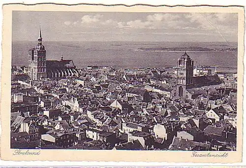 15023 Ak Stralsund Vue d'ensemble 1938