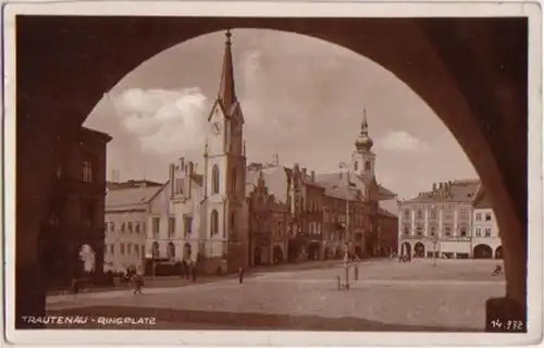 15021 photo Ak Trautenau Ringplatz 1930