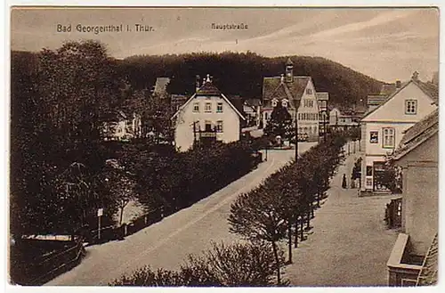 15020 Ak Bad Georgenthal à Thüringe. Hauptstrasse vers 1920