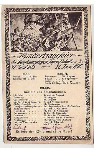 15013 Ak 100 J. Baaillon de chasseur n° 4 Magdeburg 1915