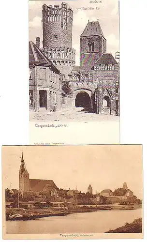 14978/2 Ak Tangermünde Hafenansicht usw. um 1910