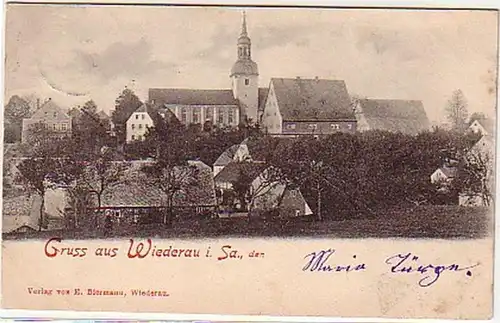 14944 Ak Gruss aus Wiederau in Sachsen 1899