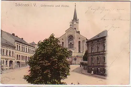 14940 Ak Schöneck im Vogtland Untermarkt 1909