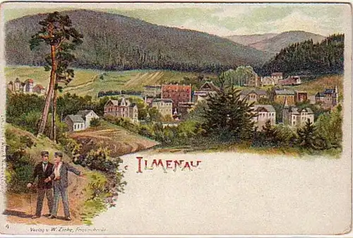 14934 Ak Lithographie Ilmenau Vue totale vers 1900