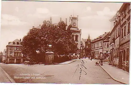 14904 Ak Lössnitz im Erzgebirge Bismarckplatz 1935