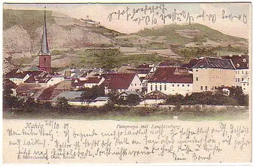 14891 Ak Kahla Panorama avec Lubelenburg 1901