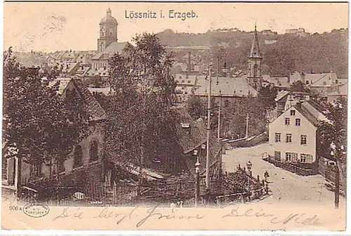 14878 Ak Lössnitz im Erzgebirge Totalansicht 1903