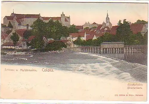 14877 Ak Colditz Schloss und Muldenwehr 1907