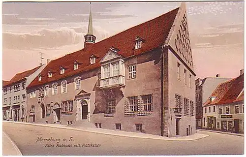 14875 Ak Merseburg Rathaus und Ratskeller um 1910