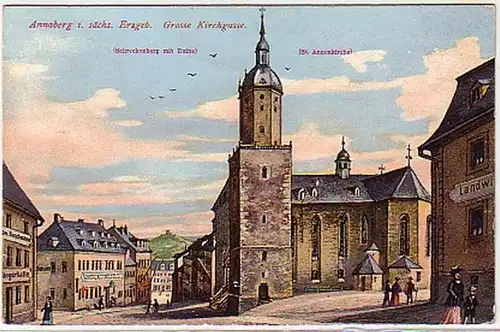 14868 Ak Annaberg im Erzgeb. große Kirchgasse 1914