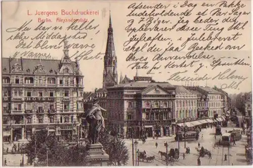 14863 Ak Berlin Alexanderplatz Buchdruckerei 1903