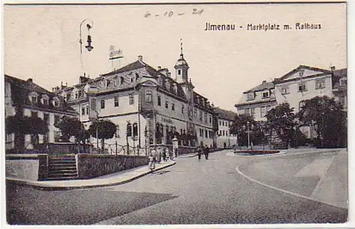 14860 Ak Ilmenau Marktplatz mit Ratskeller um 1920