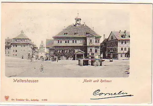14852 Ak Waltershausen Marché et hôtel de ville vers 1900