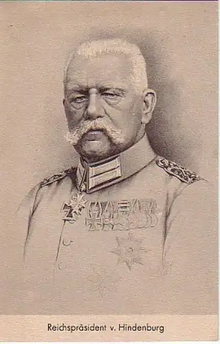14845 Ak Président de l'Empire de Hindenburg vers 1920