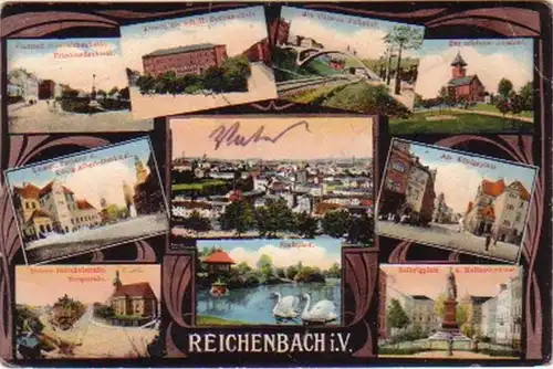 14813 AK Reichenbach i. V.Albertplatz Gare 1909