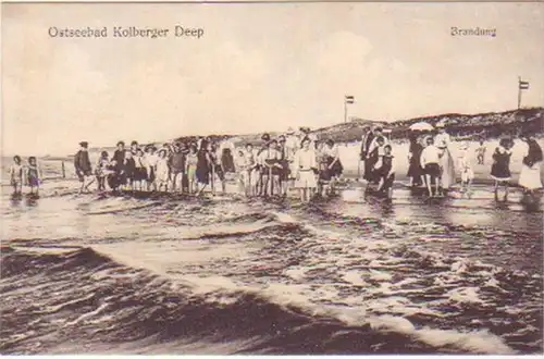 14799 Ak Mer Baltiquebad Kolberger Deep Brandung vers 1920