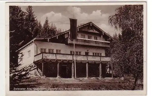 14793 Ak Zwieseler Alm Gaststätte Zwieselburg 1939