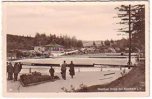 14784 Ak Waldbad Brunn bei Auerbach im Vogtland um 1940