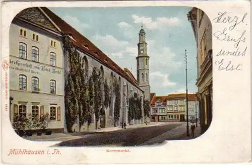 14777 Ak Mühlhausen in Thüringen Kornmarkt 1903