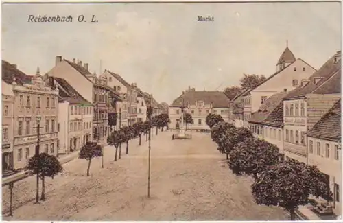 14772 AK Reichenbach O. L., Markt um 1920