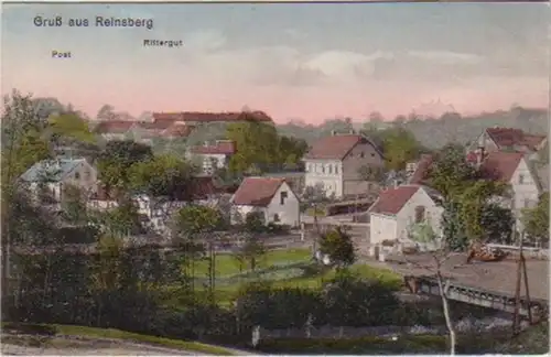 14758 AK Gruß aus Reinsberg Post, Rittergut um 1920