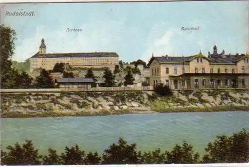 14751 Ak Rudolstadt Château et gare 1911