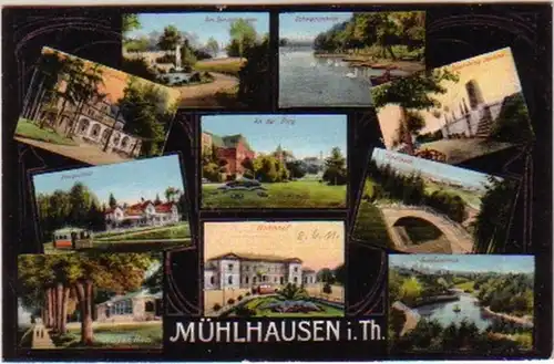 14743 Mehrbild Ak Mühlhausen in Thür. Bahnhof usw. 1911