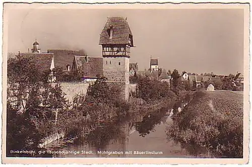 14732 Ak Dinkelsbühl Mühlengraben avec tour de la baie 1936