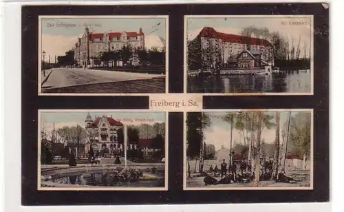 14700 Mehrbild Ak Freiberg in Sachsen Café 1912