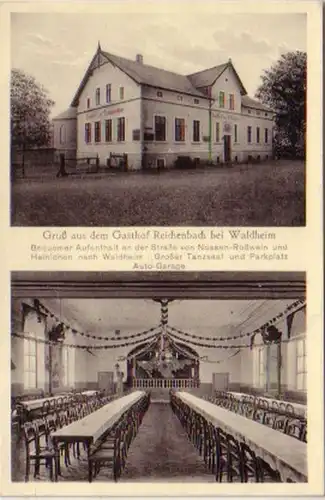 14685 Ak Gasthof Reichenbach bei Waldheim um 1920