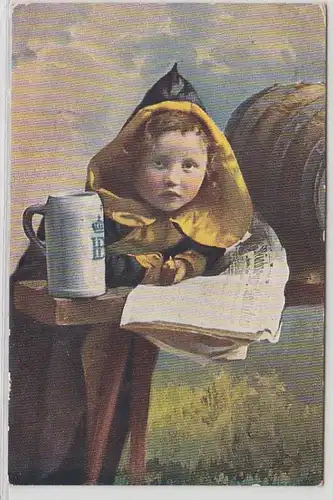 14676 Ak München Münchner Kindl mit Bierkrug liest Zeitung 1907