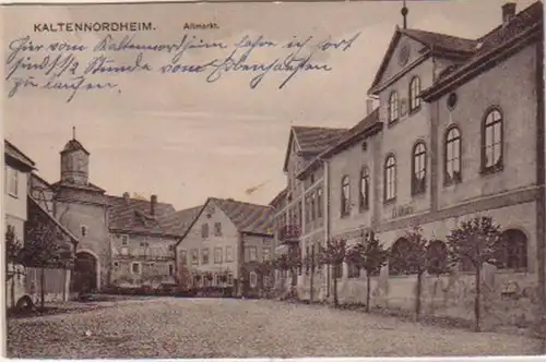 14647 Ak Kaltennordheim Altmarkt avec hôtel de ville 1917