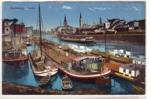 14638 Ak Duisburg port avec des navires vers 1920