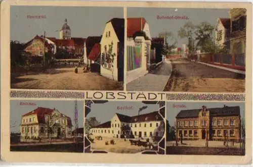 14621 Ak Lobstädt Gasthof, Bahnhof-Str. etc. 1932