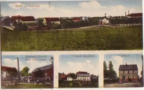 14599 Ak Gruss aus Görnitz Gasthaus Freigut usw. 1913