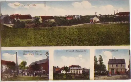 14599 Ak Gruss de Görnitz Gasthaus Freigut etc. 1913