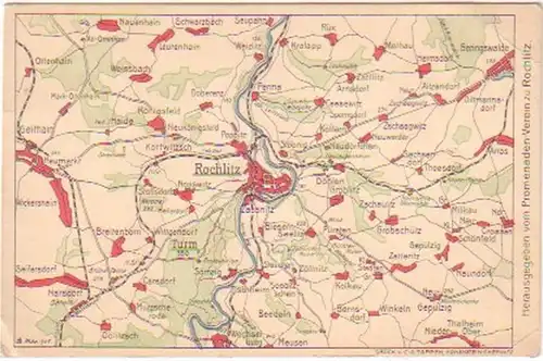 14594 Landkarten Ak Rochlitz und Umgebung um 1920