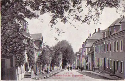 14567 Ak Gruß aus Ebersdorf Reuss Hauptstrasse um 1910